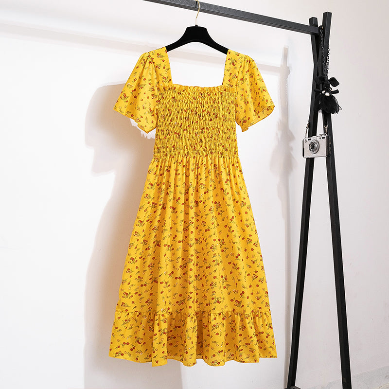 Women's spring-summer dress, floral print