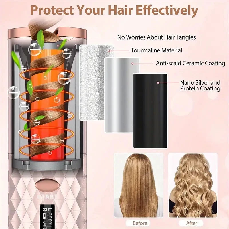 Portable Cordless Electric Curling Iron