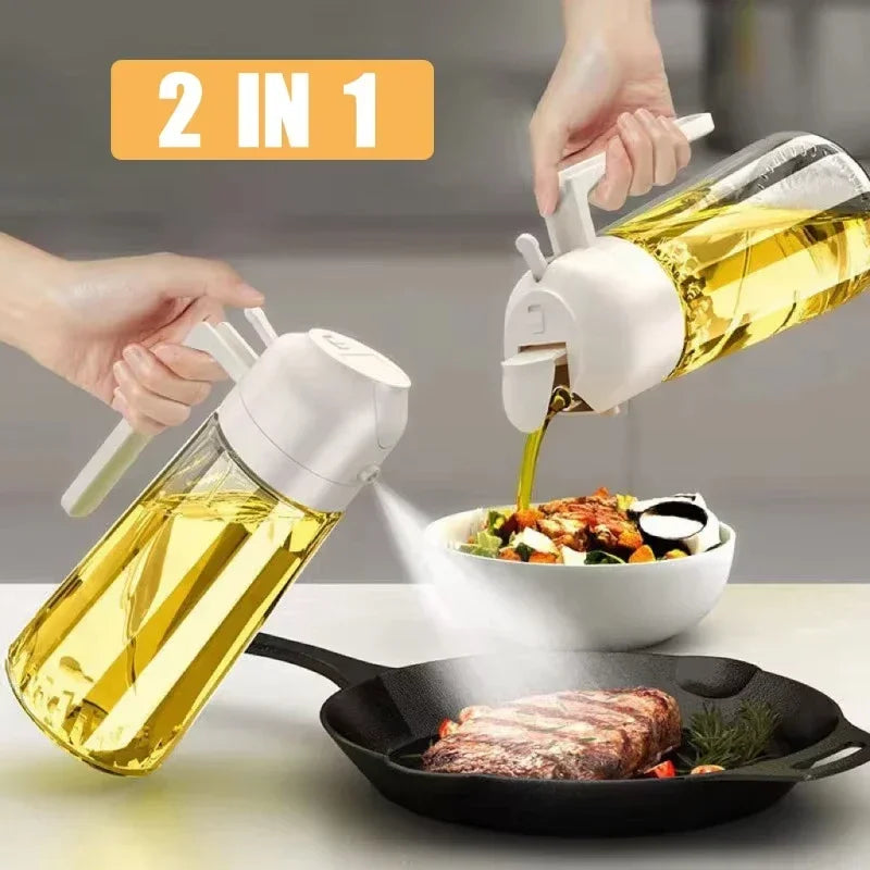 2 in 1 Olive Oil Dispenser Bottle 500ml Oil Sprayer
