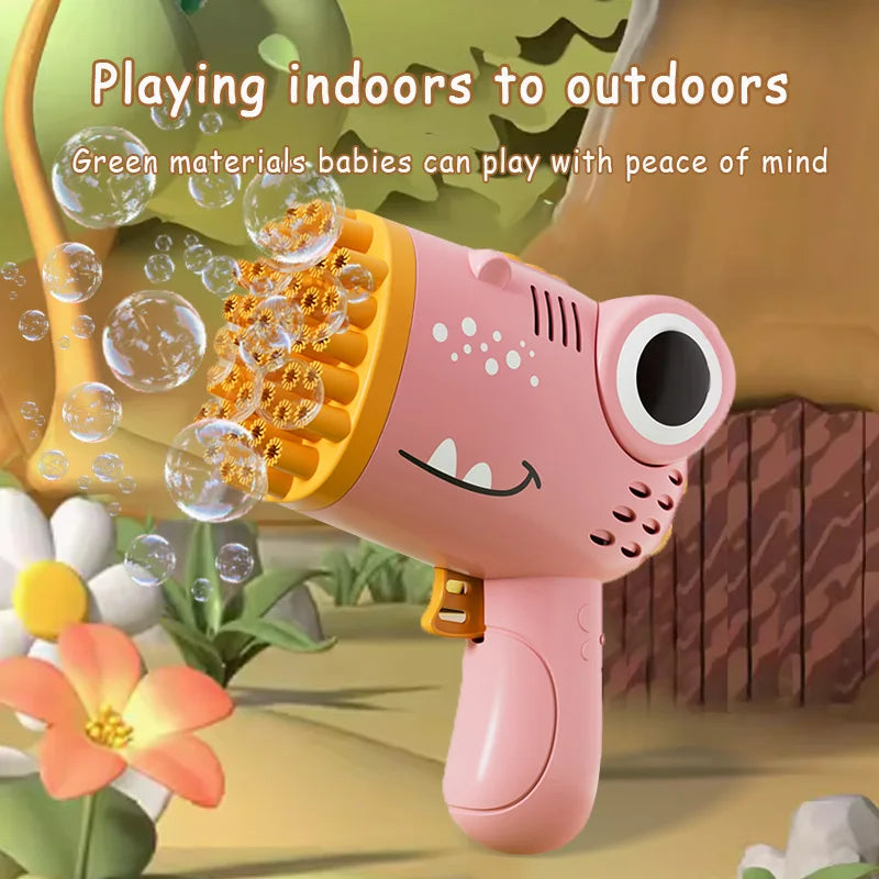 Dinosaur portable soap bubble gun with 40 holes