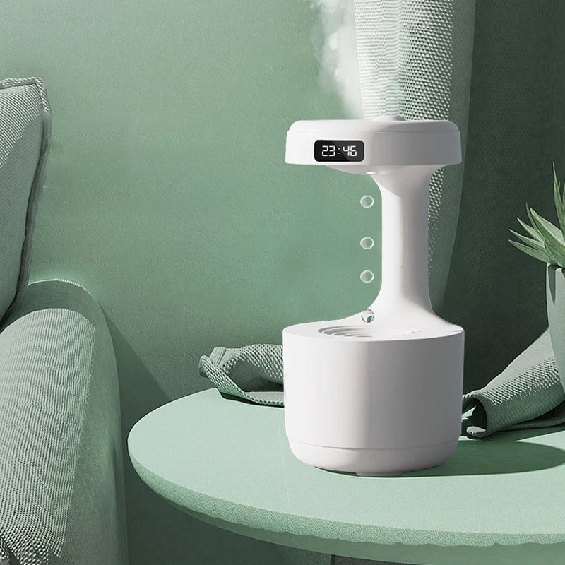 Anti-gravity Water Drop Humidifier with LED Clock Display