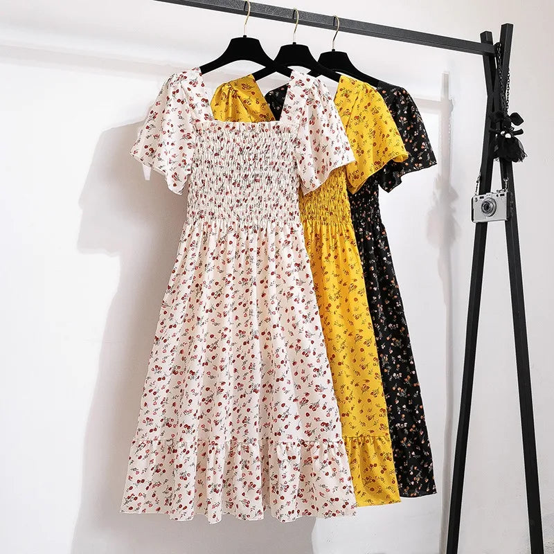 Women's spring-summer dress, floral print