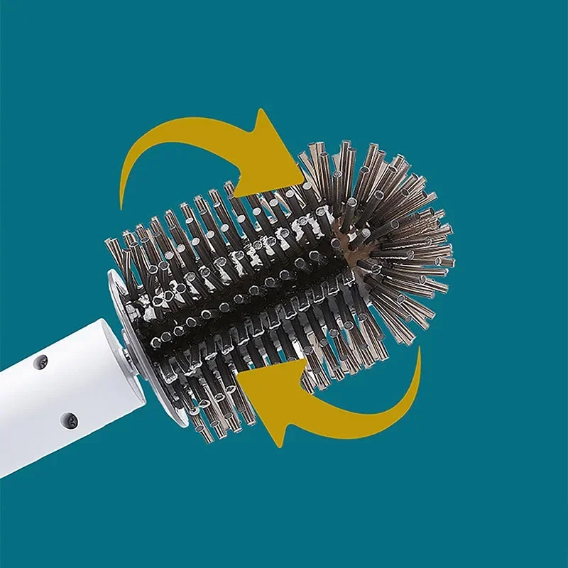 Electric toilet brush with long handle