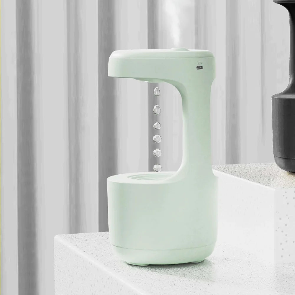 Anti-gravity Water Drop Humidifier with LED Clock Display