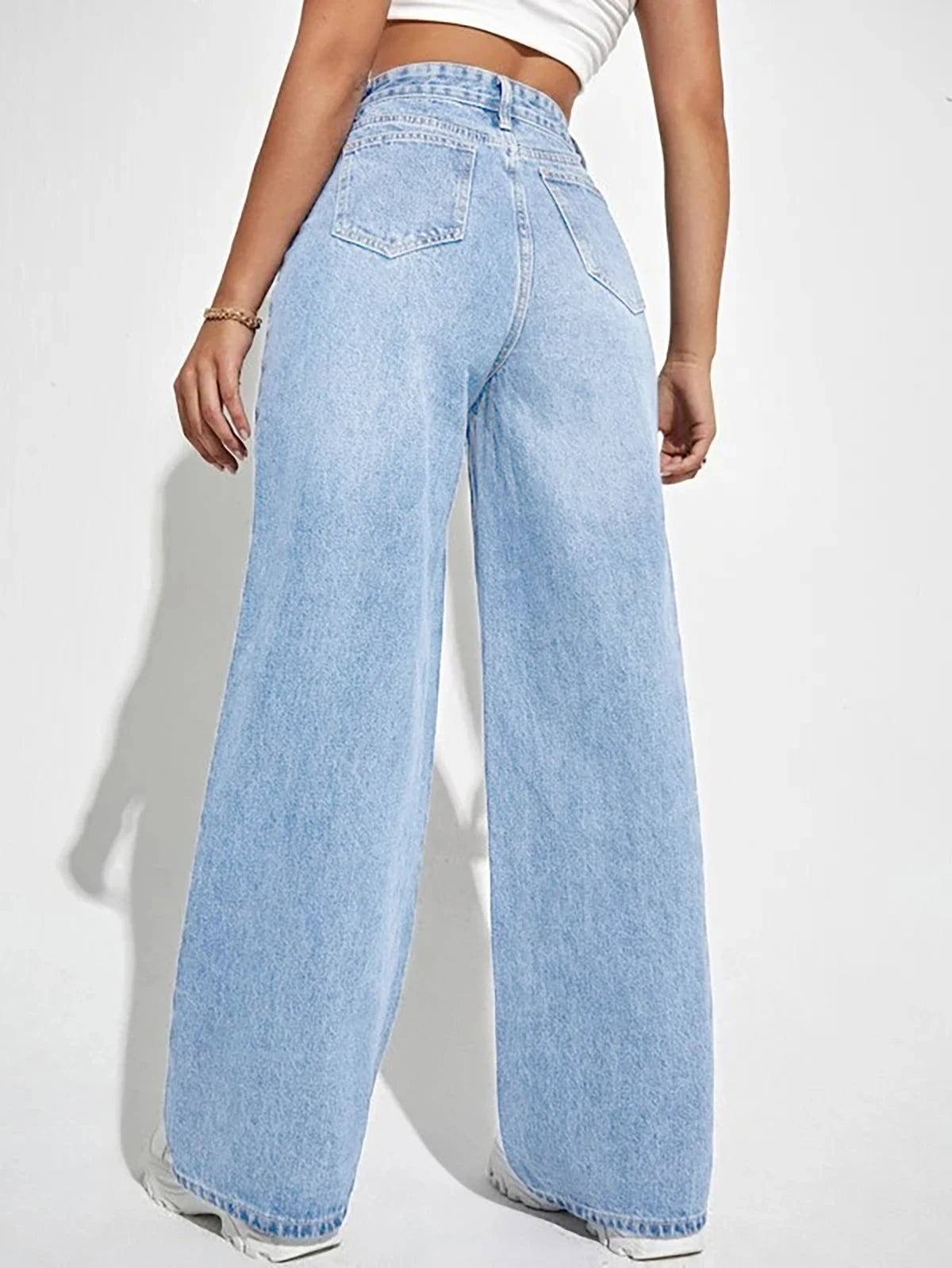 women's loose high waist jeans pants