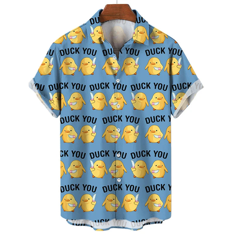 New 3D duck print shirts for men and kids