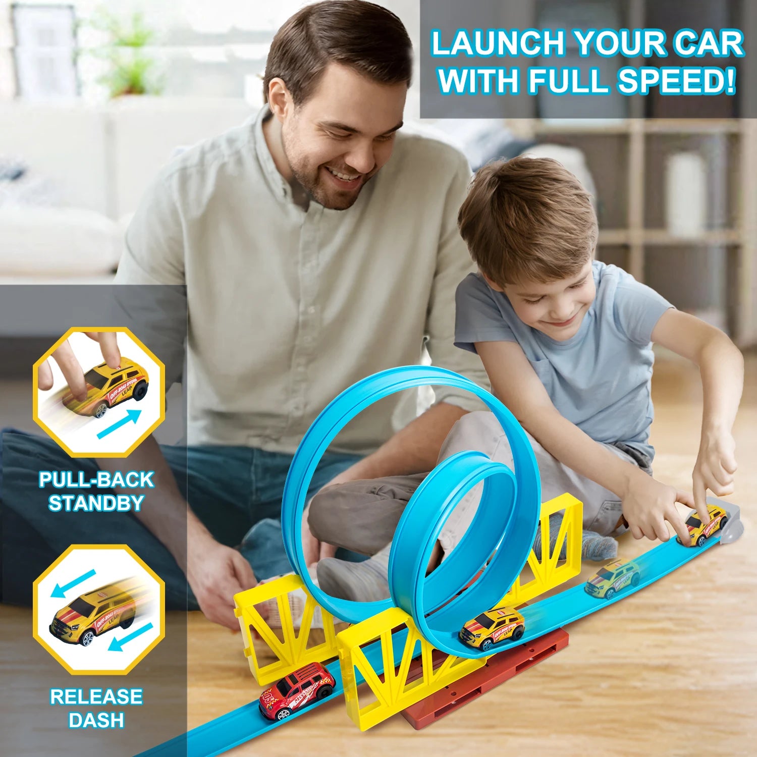 Stunt Race Track Toy for Kids