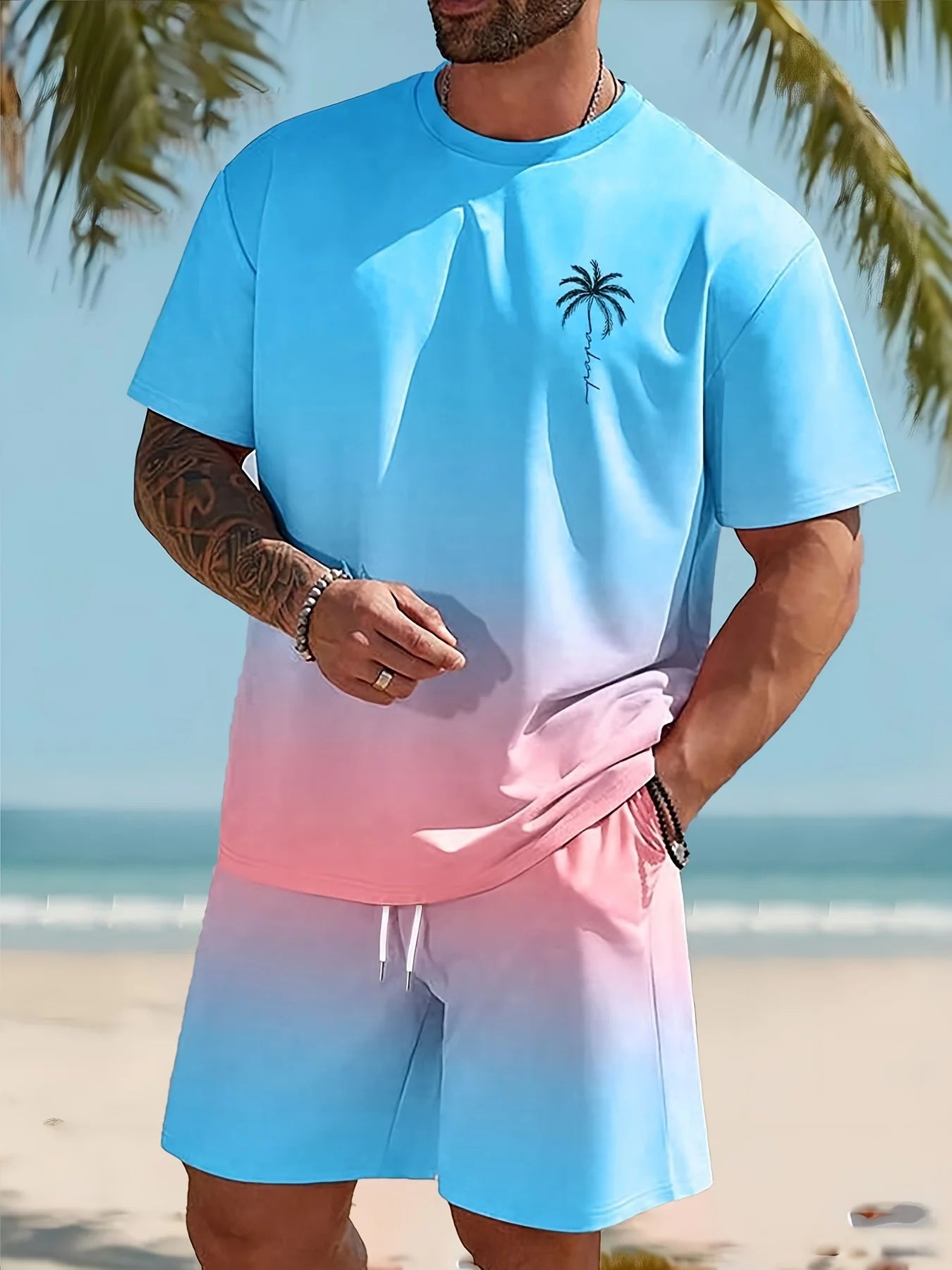 Summer Two-Piece Set – Short Sleeve Shirt & Shorts