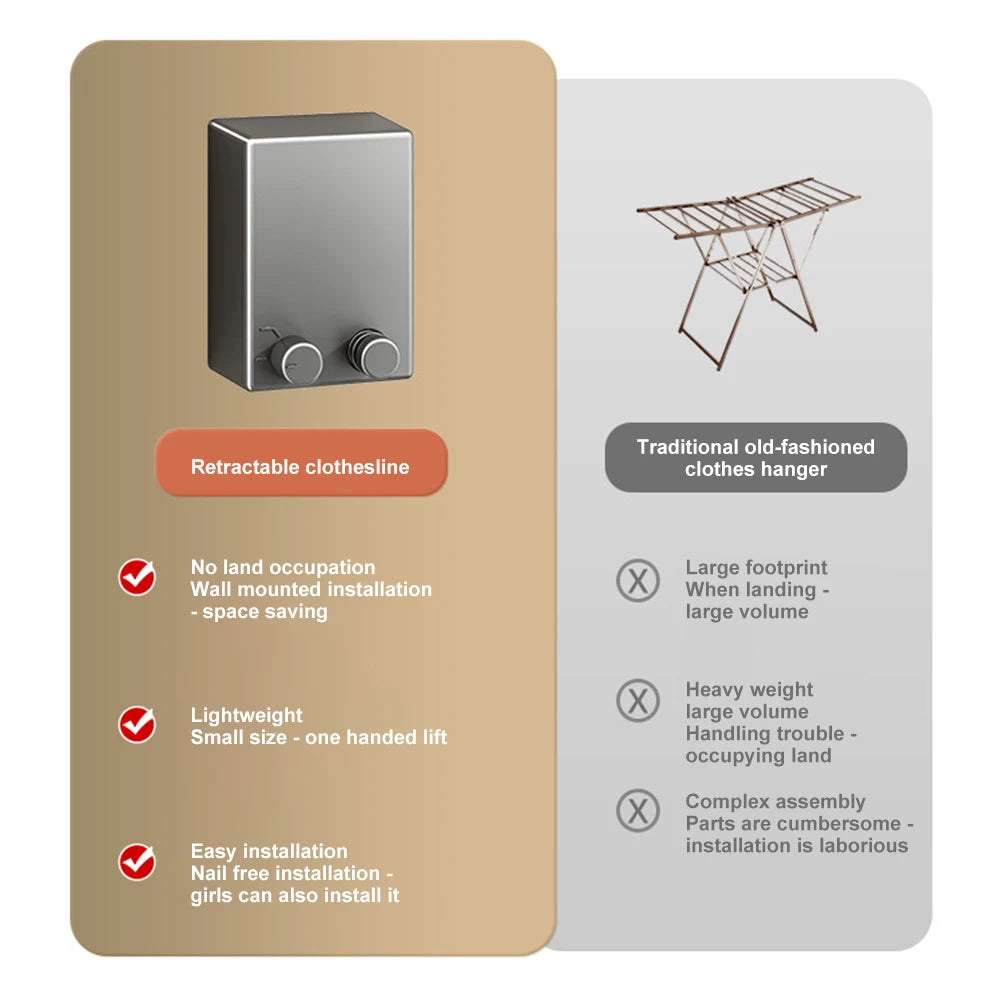 Stainless Steel Retractable Clothes Drying Rack