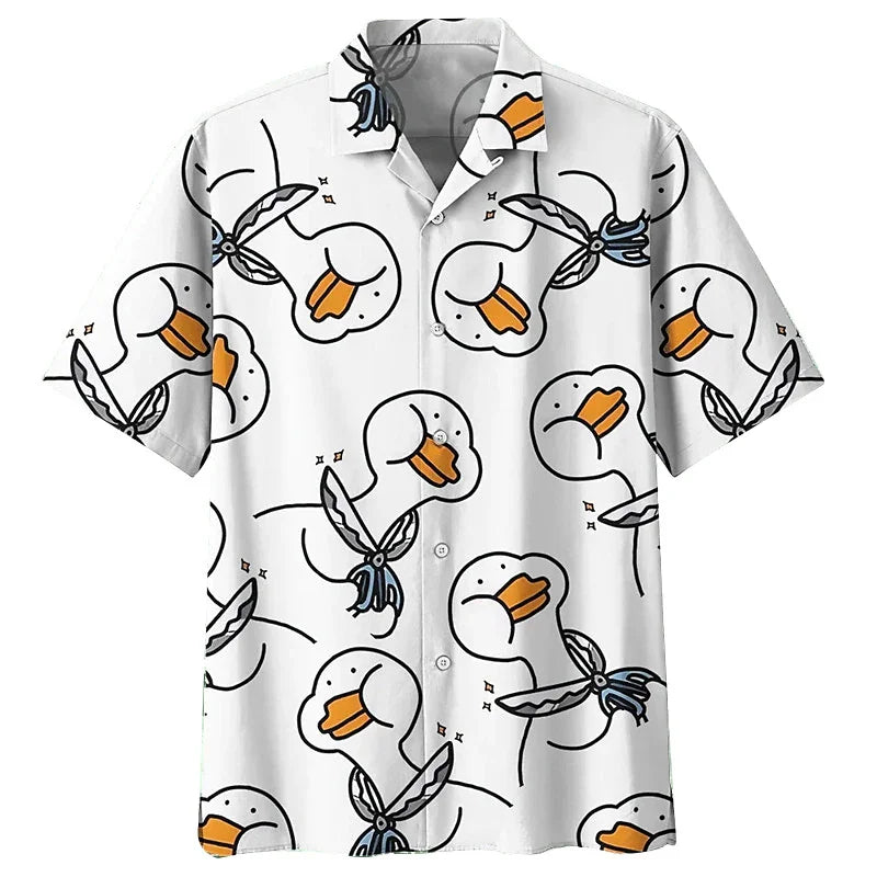 New 3D duck print shirts for men and kids
