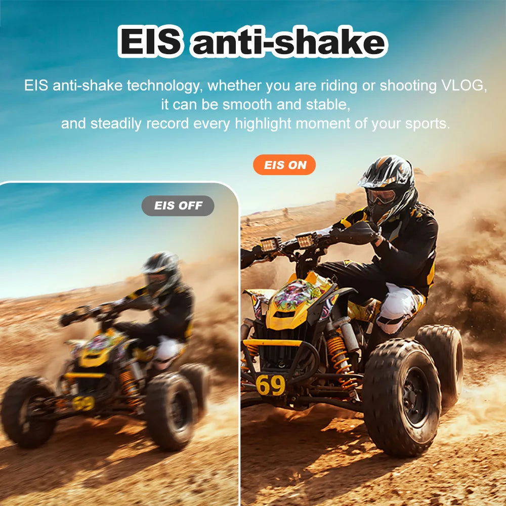 5K 4K 60 FPS EIS Wi-Fi Action Camera GoPro Style Dual Screen