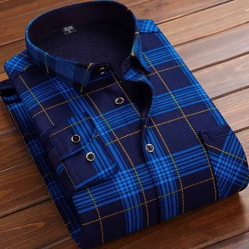 Men's plaid shirt dress shirts