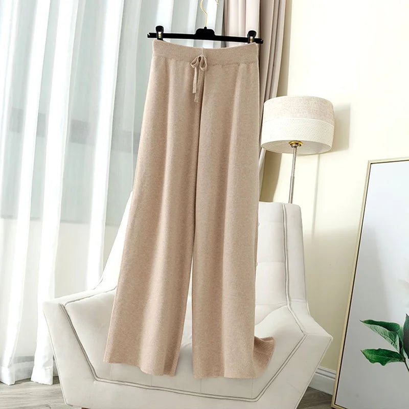 Women's Casual Thick Knit Trousers